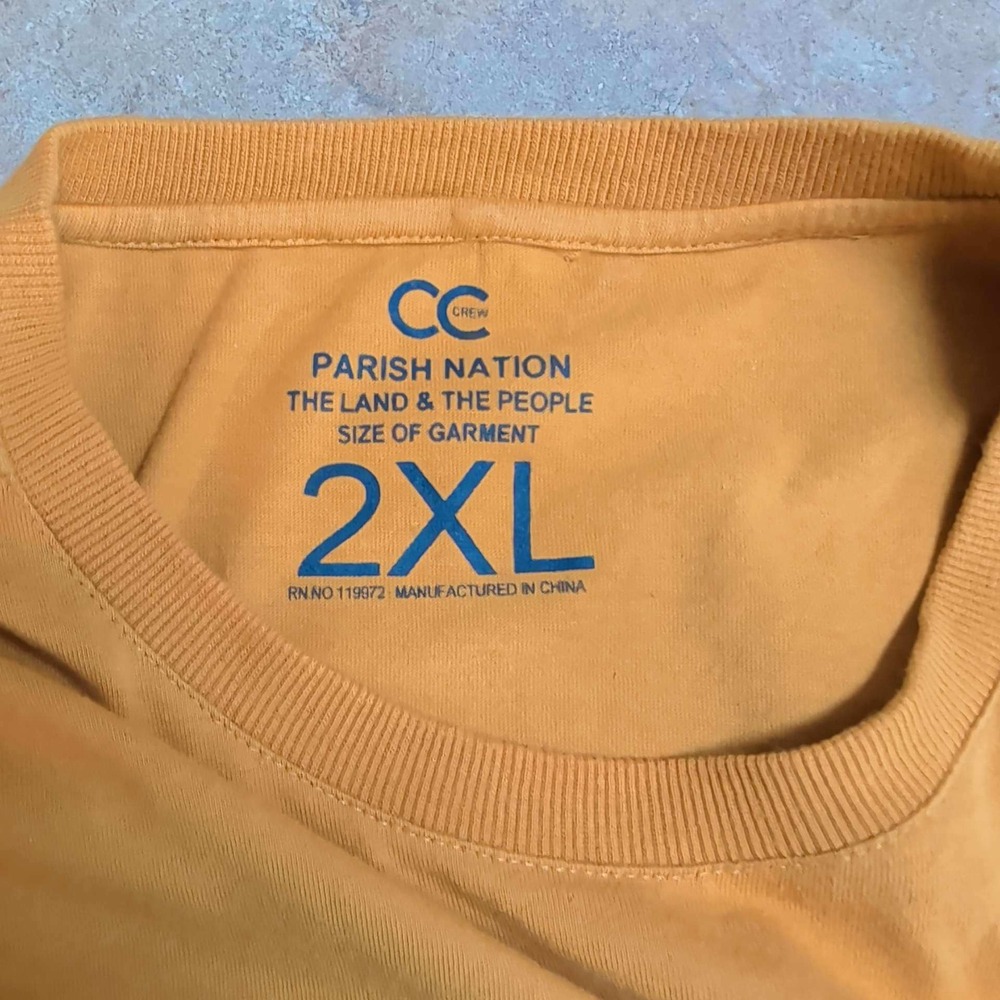 Parish Nation Graphic T-Shirt Mens 2XL Yellow Unity is Strength Streetwear - Picture 3 of 8